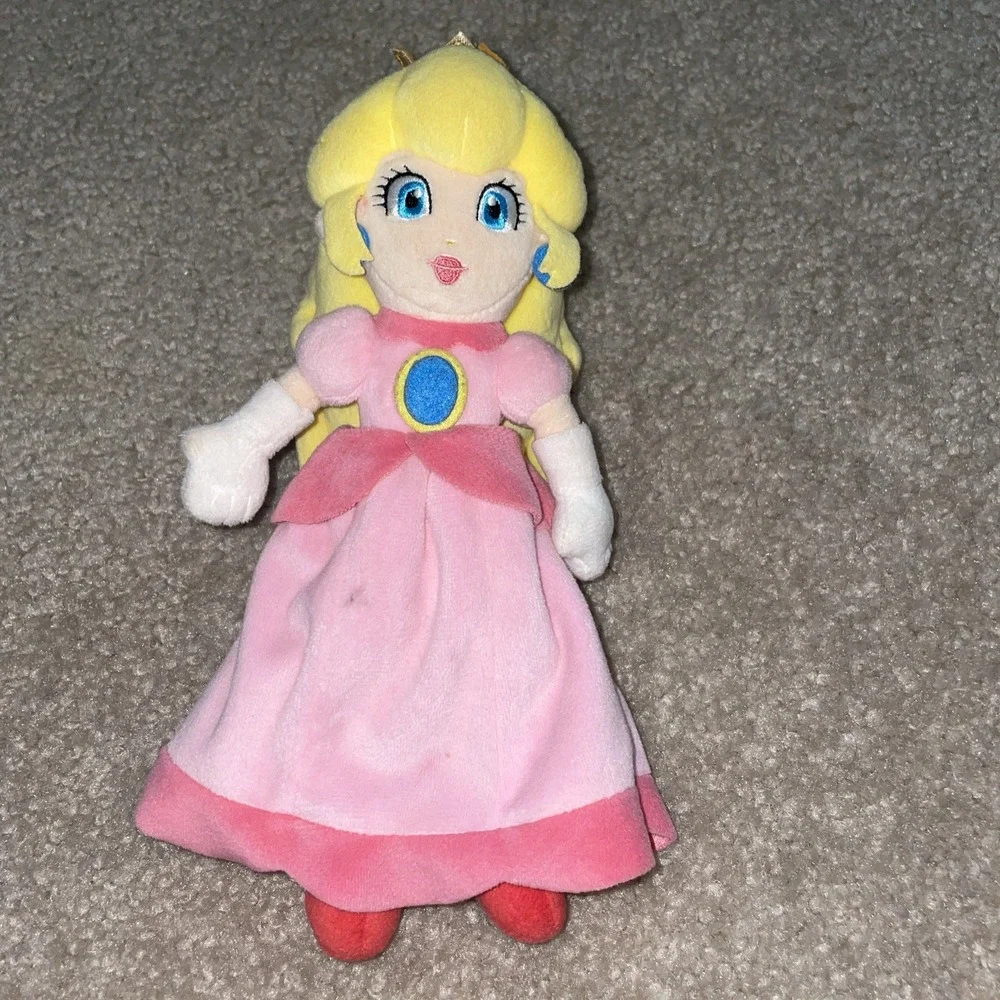 Nintendo Super Mario Princess Peach Plush 9 Inch San-Ei Little Buddy 2017 Pink